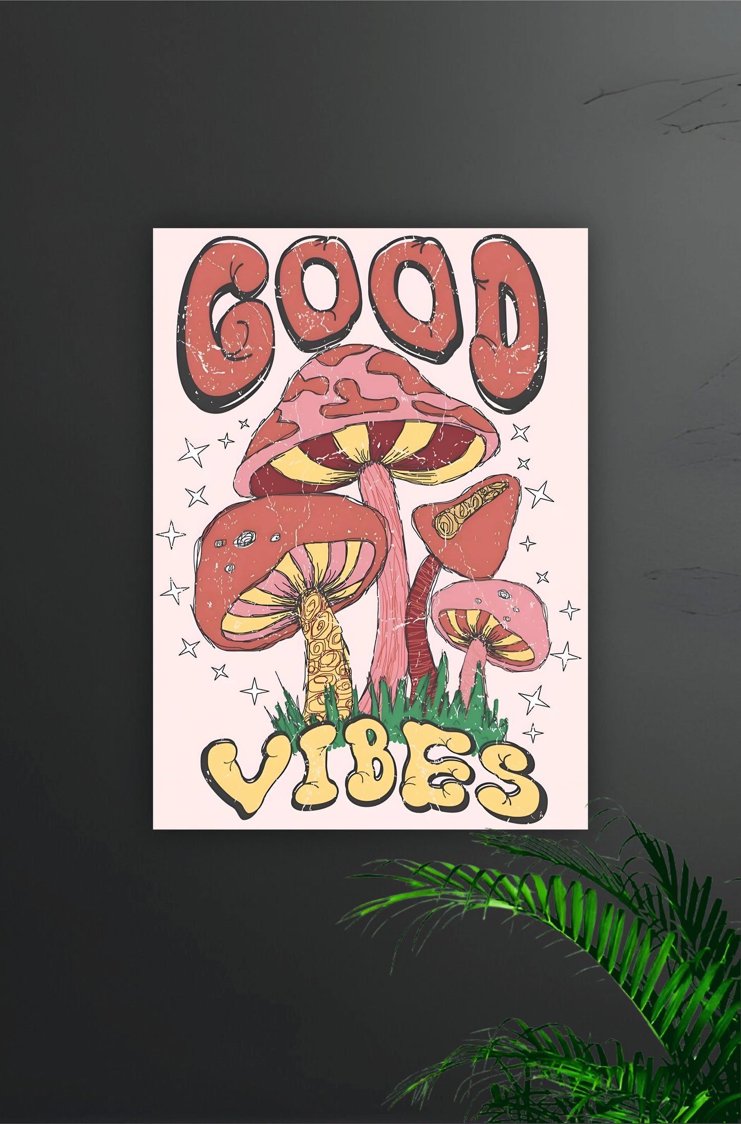 Good Vibes Aesthetic Mushroom Poster || Aesthetic
