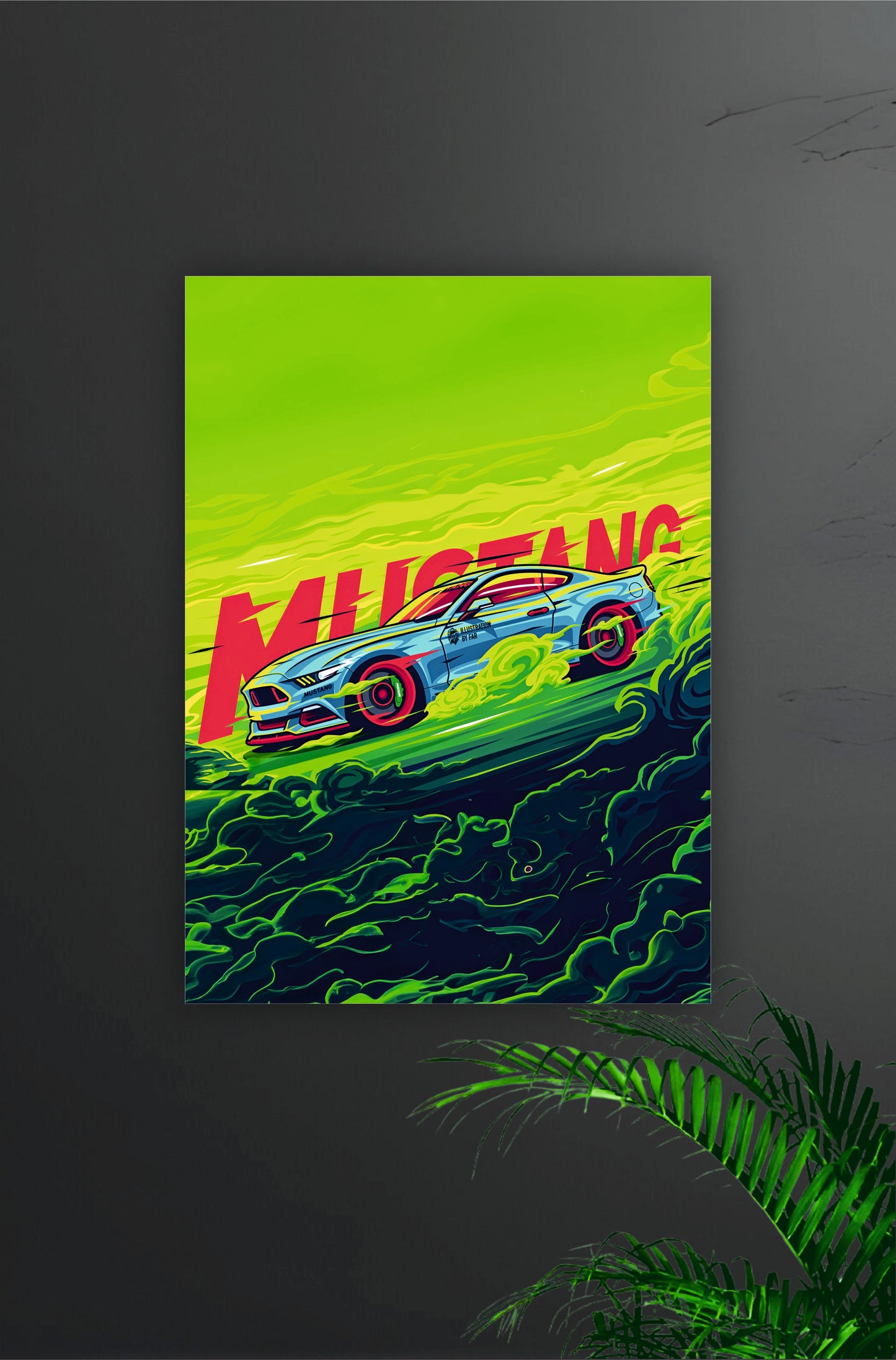 Mustang Poster || Cars Poster || Illustration Car Poster