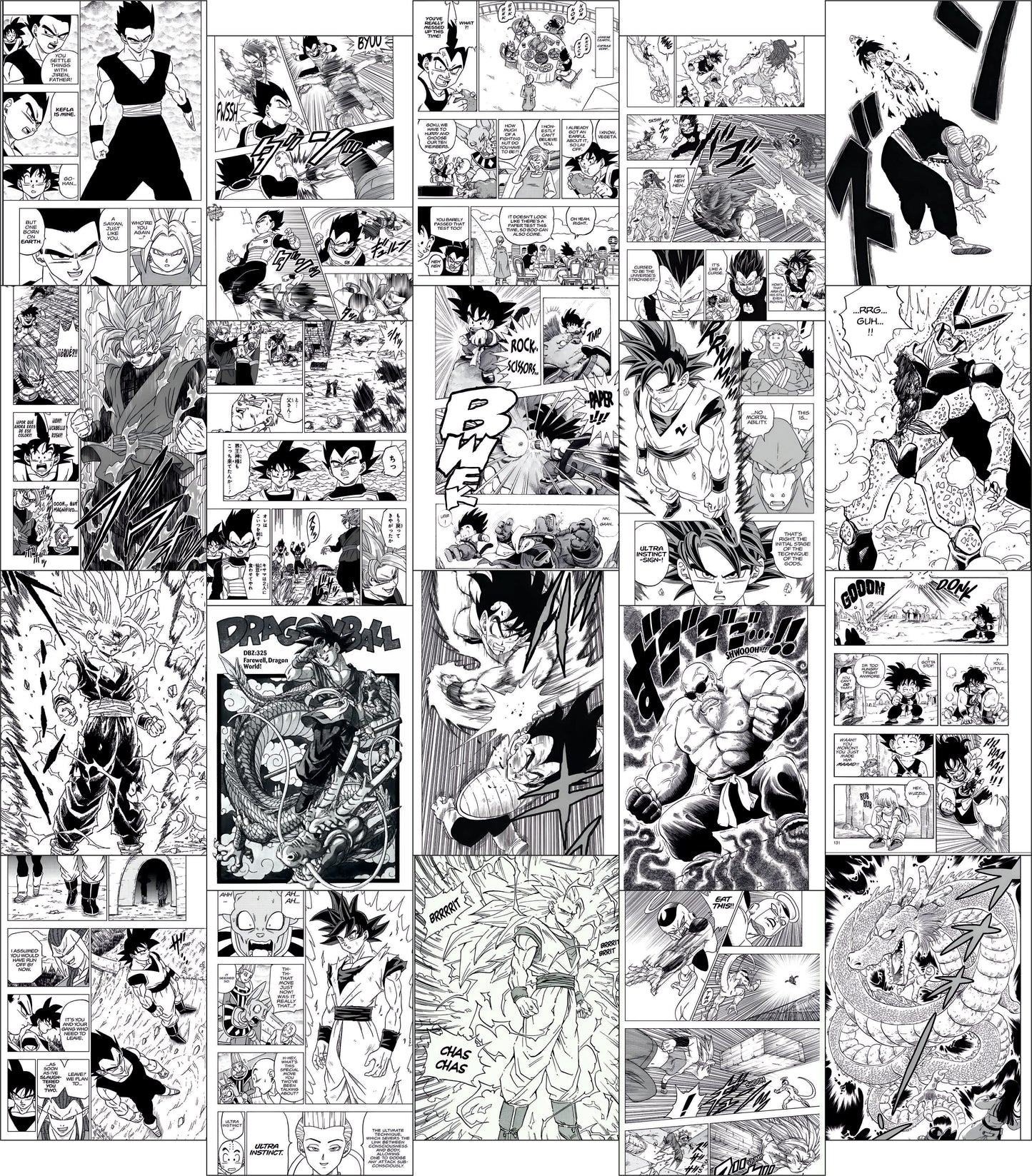 Dragon Ball Z Manga Panel Collage Kit