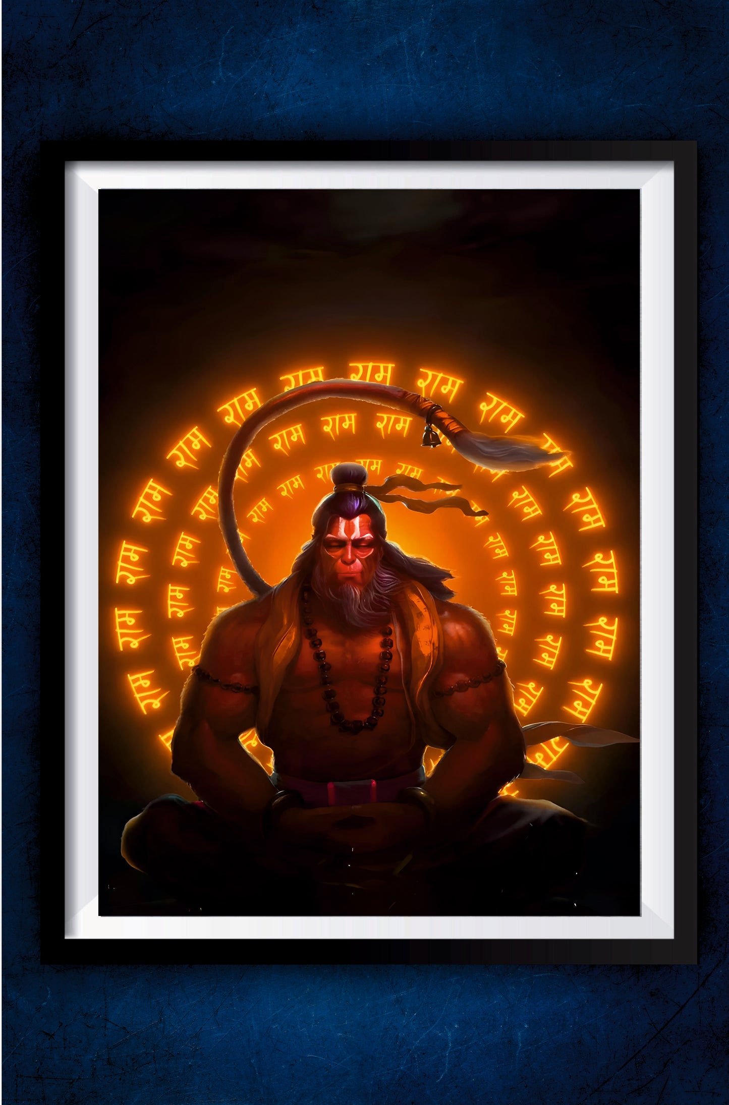 Hanuman Ji Meditating Poster || Devotional
