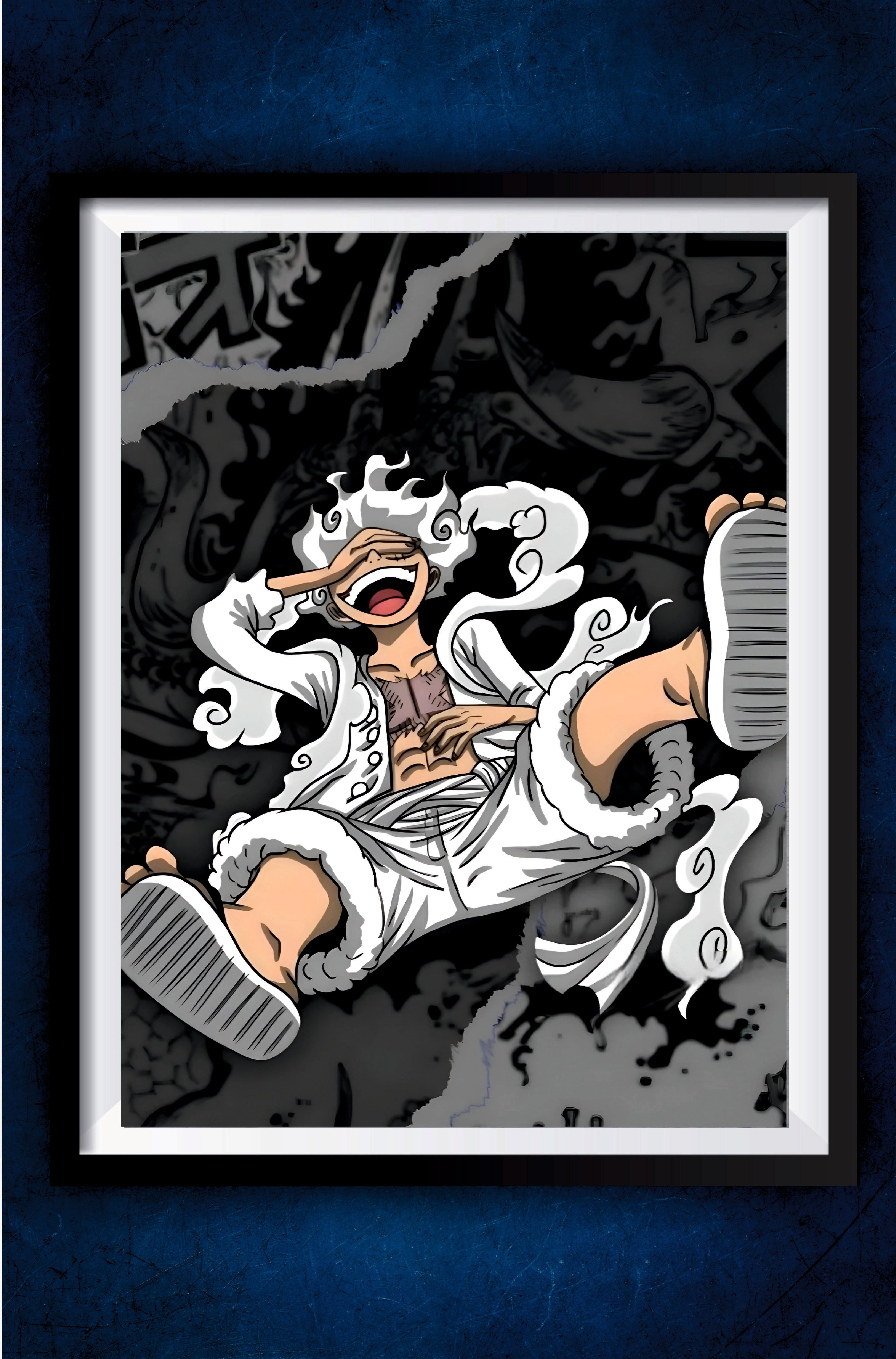 gear 5 luffy poster Luffy Laughing Gear 5 Poster || One Piece Poster – GeekyGallery