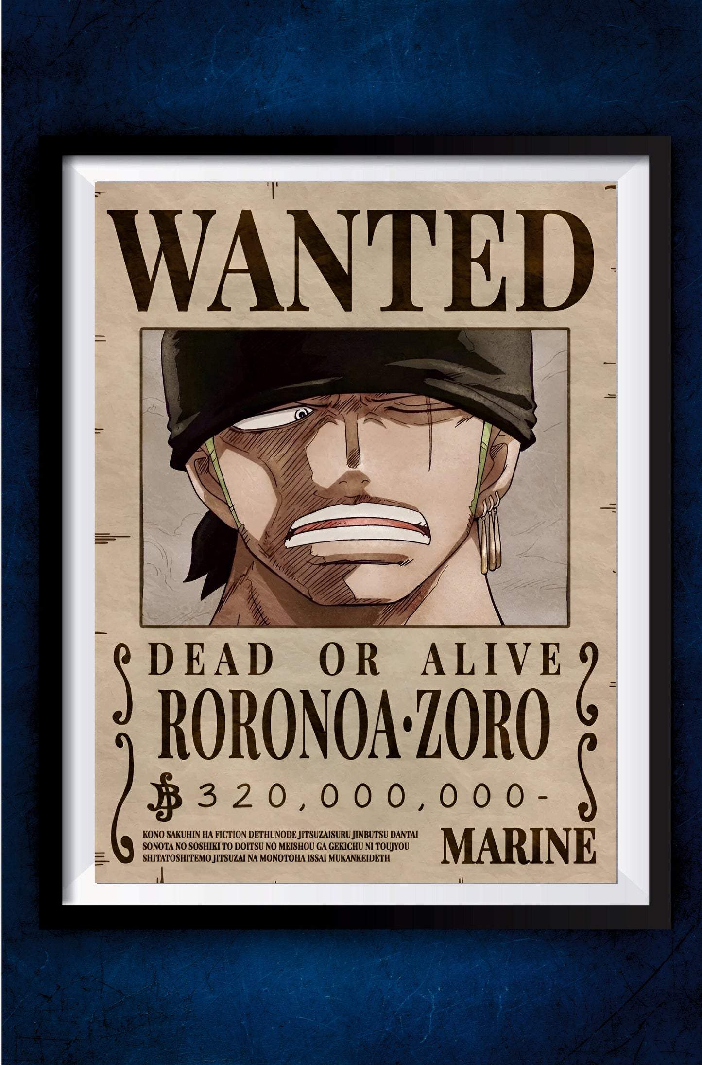 Zoro Wanted Poster || One Piece Poster