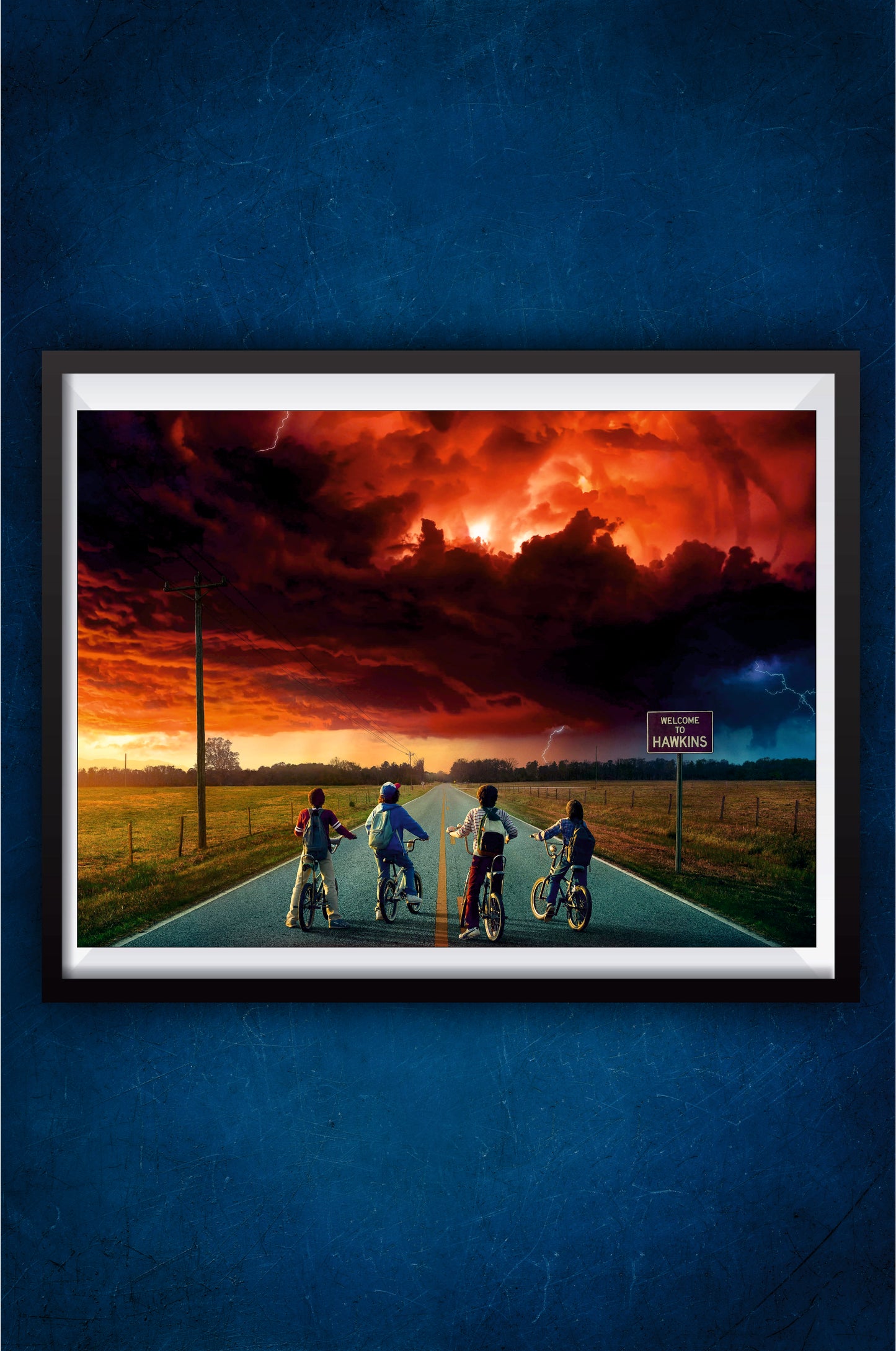 All Four Boys Bicycling Poster|| Stranger Things Posters