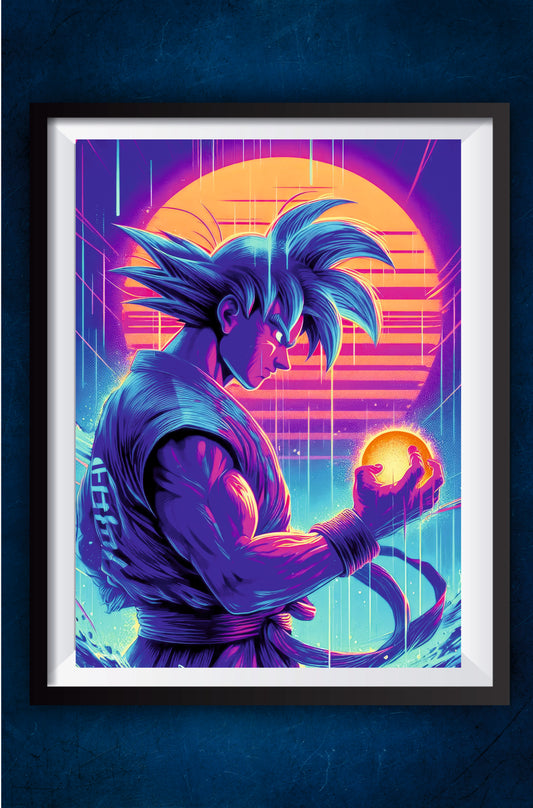 Goku Neon Art || Dragon Ball || Matte Finish Poster