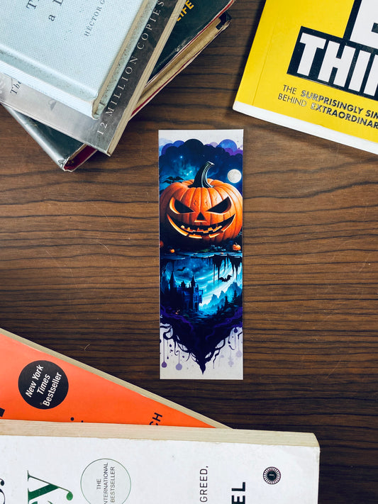 Pumpkin Skull Bookmark || Halloween Bookmark