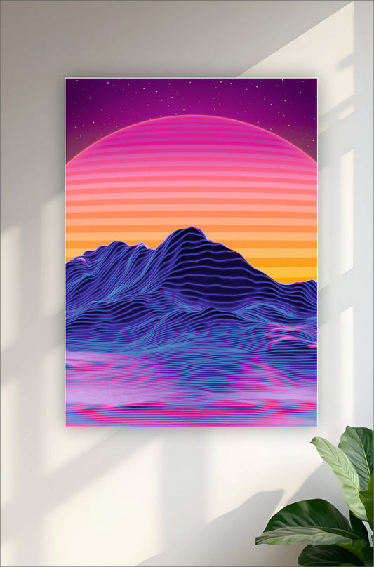 Retro Hills Aesthetic Poster ||  Aesthetic