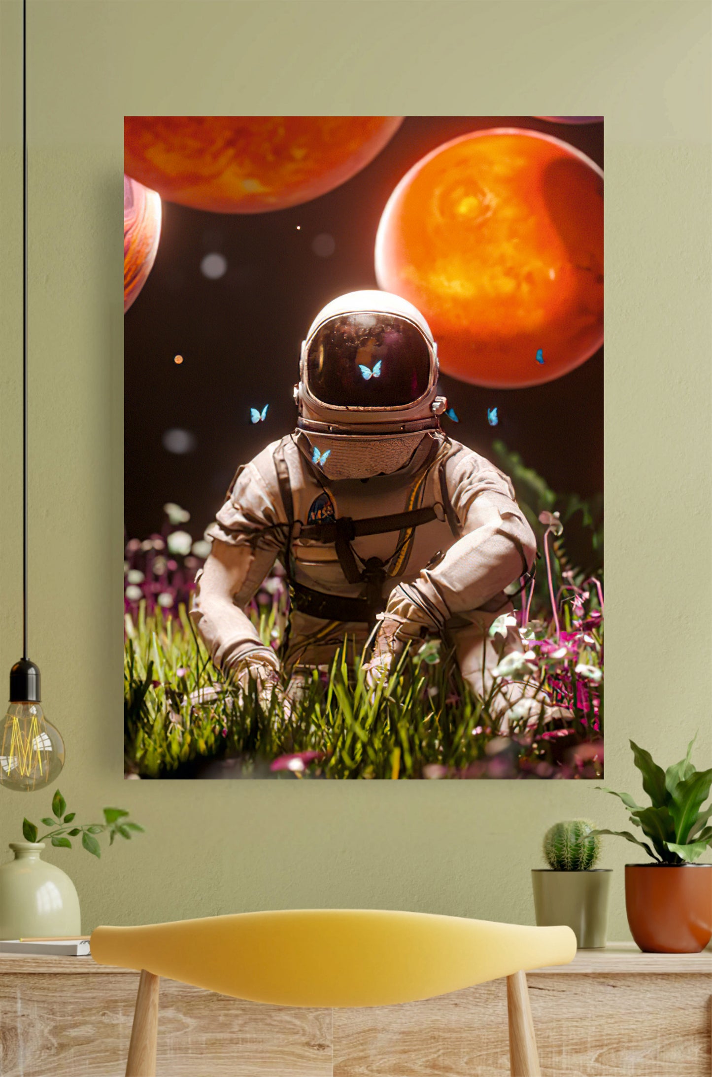 Astronaut and Flowers Aesthetic Poster ||  Aesthetic