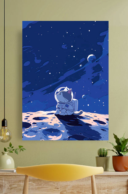 Cat Astronaut Aesthetic Poster ||  Aesthetic