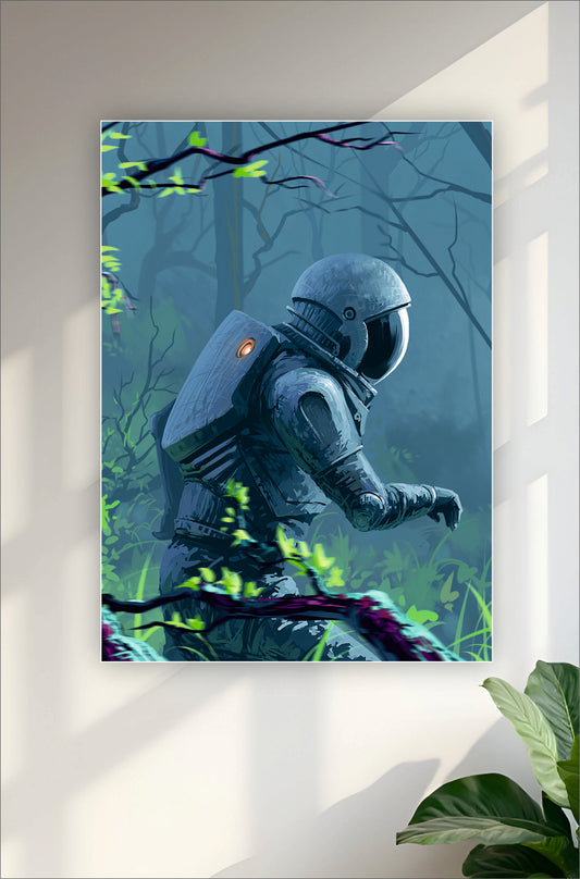 Astronaut in jungle Aesthetic Poster ||  Aesthetic