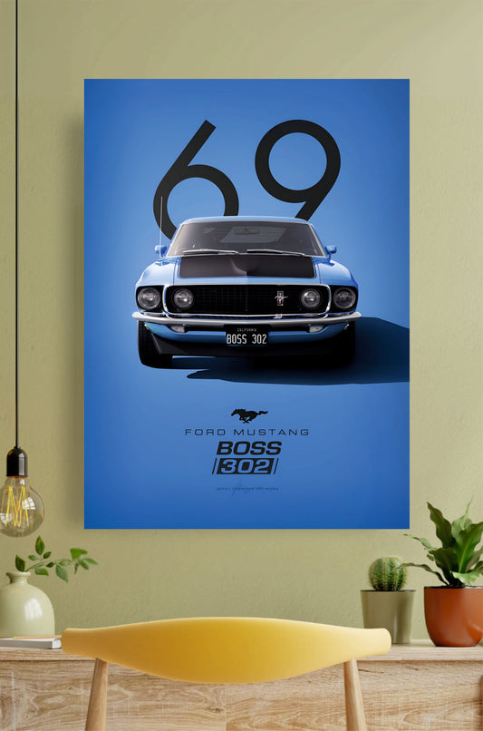 Ford Mustang BOSS 302 Poster || Car Poster