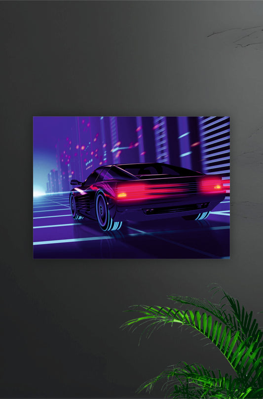 Cyberpunk Neon Car Poster || Cars Poster