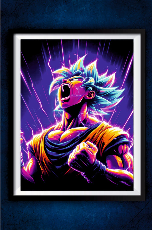 Son Goku Screaming Poster || Dragon Ball Poster