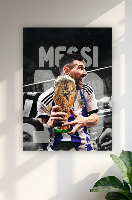 Messi with Trophy || Sports Poster