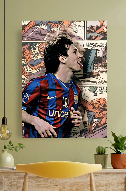 Messi x Spiderman Collage Poster || Sports Poster
