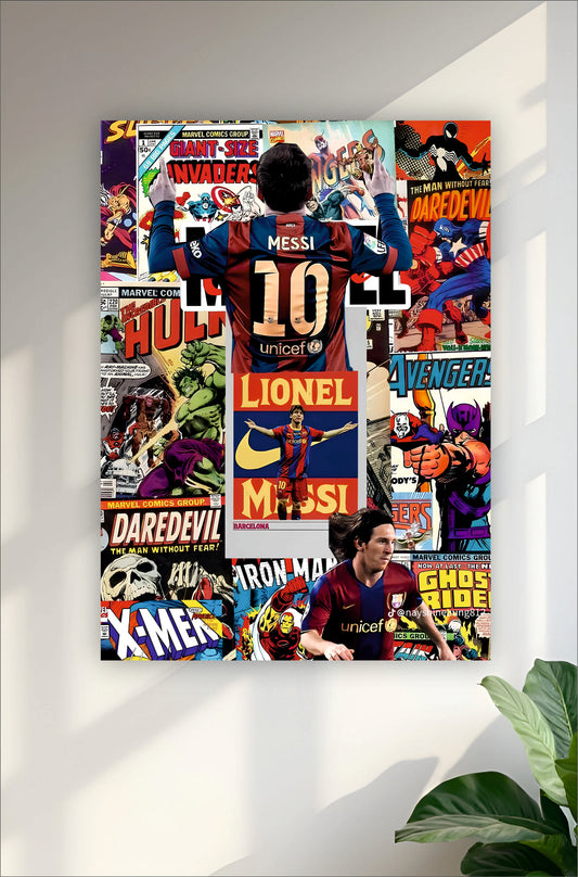 Messi x Avengers Collage Poster || Sports Poster