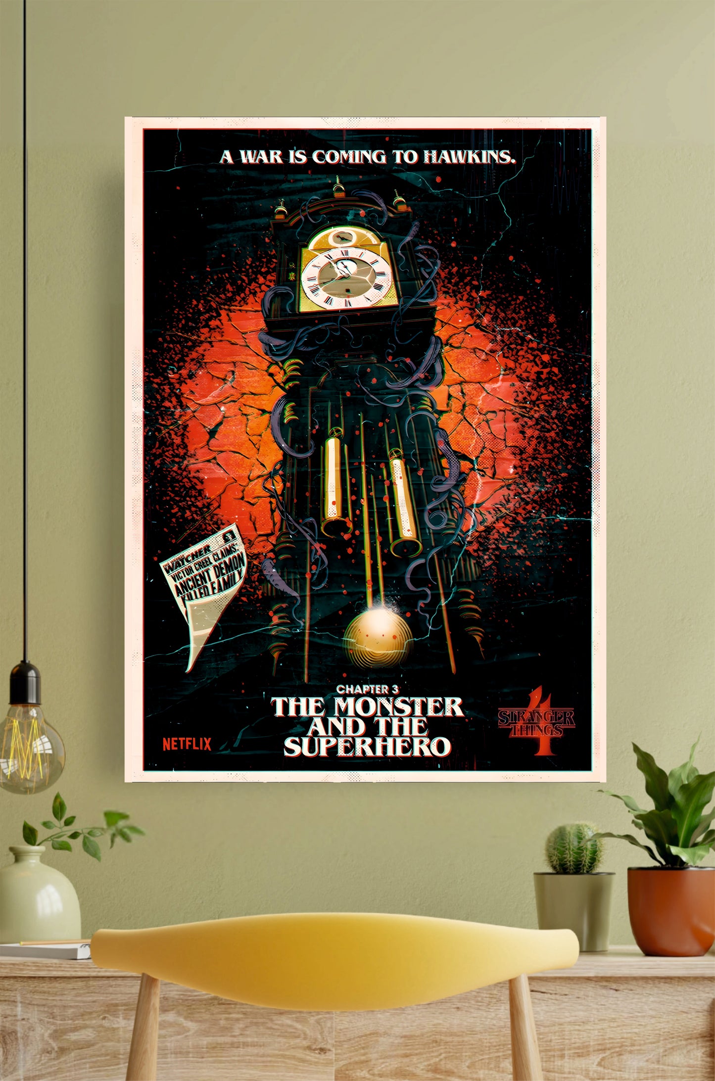 Vecna Clock || Stranger Things Poster